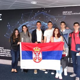 Serbian team at the final debate of “European Student Parliaments – Debate science!” from 25-27 July in Manchester