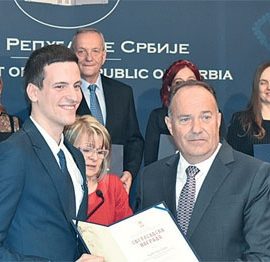 Intersection Youth member, Đorđe Ogrizović, received the Saint Sava Award
