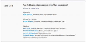 Kopaonik Business Forum 2018, March 04-07, Panel 19: Education and science policy in Serbia: Where are we going to?