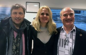 From left to right: Jan Riise (Engagement Coordinator at MUF), Aleksandra Drecun (President of Intersection) and Dr David Simon (Director of MUF)